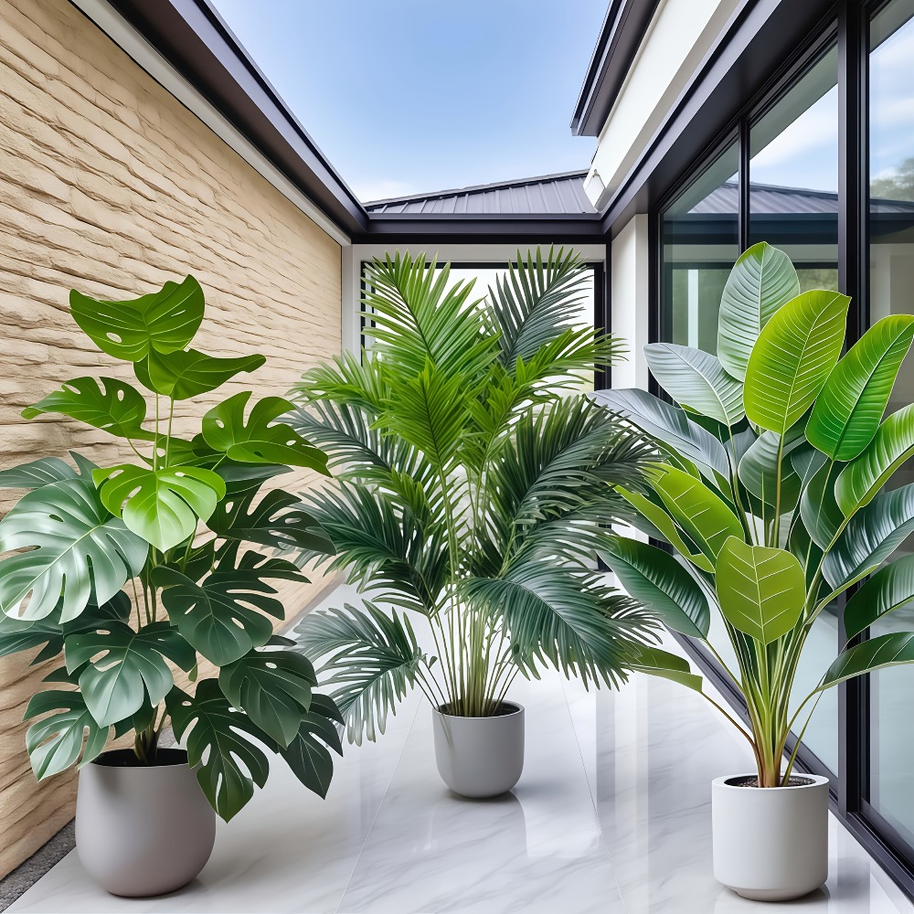 Dracaena Marginata - 3pcs Large Artificial Areca Palm Plant
