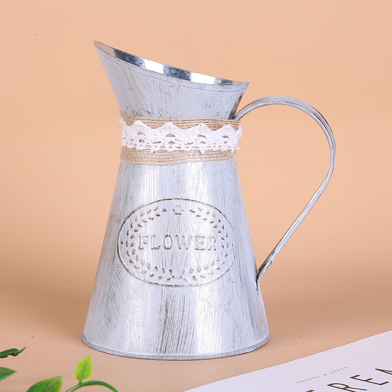 Vintage Tin Bucket Fashionable - Pilea Peperomioides avis et prix