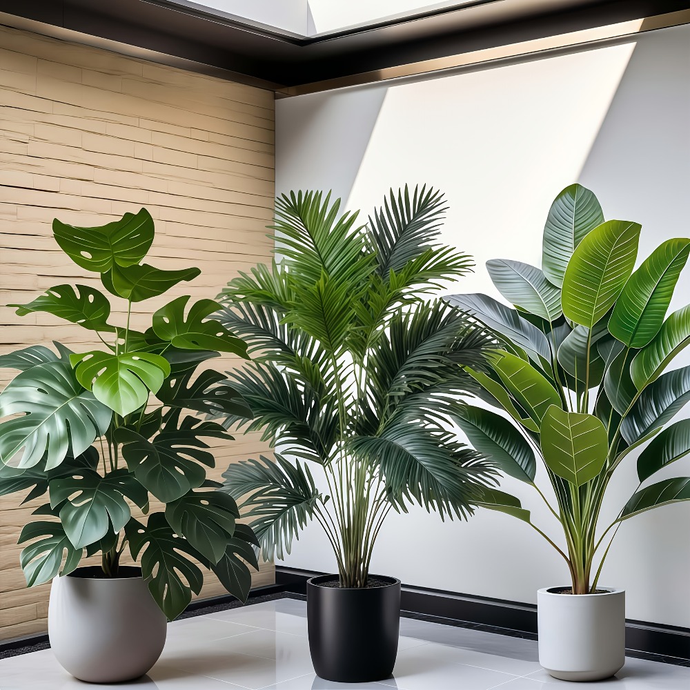 3pcs Large Artificial Areca Pa - Dracaena Marginata avis et prix