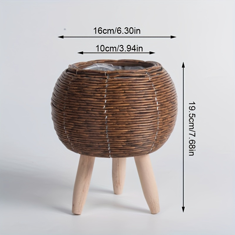 Charming Rustic Rattan Planter - Pilea Peperomioides avis et prix