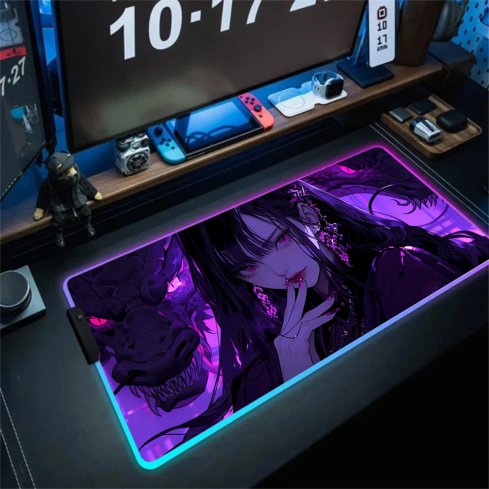 Anime Girl Mousepad Gaming Mou - Tradescantia Purple avis et prix